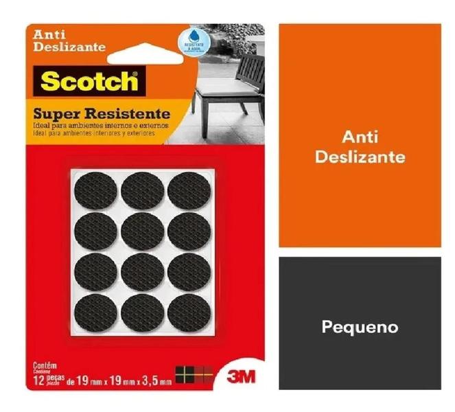 Imagem de Anti Deslizante Redondo Preto 19x19x3,5mm 3m Scotch 24 Un