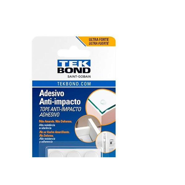 Imagem de Anti Impacto Adesivo Tekbond Redondo 12Mm Com 12 Pecas