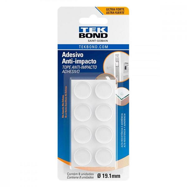 Imagem de Anti Impacto Adesivo Tekbond Redondo 19Mm Com 8 Pecas