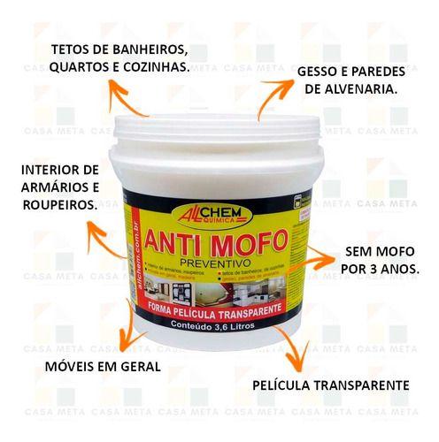 Imagem de Anti Mofo Preventivo Incolor Allchem 3,6lt + Trincha 2 Pol