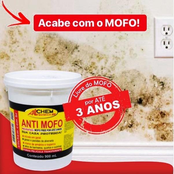 Imagem de Anti Mofo Preventivo - MOFO FREE POR ATÉ 3 ANOS 900ml ALLCHEM 5166 Fungos Bactérias Bolores