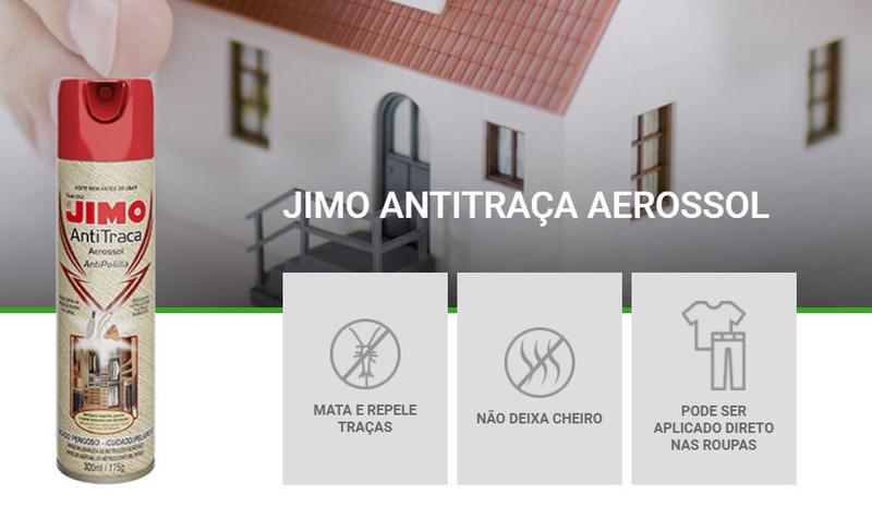 Imagem de Anti Traça Aerossol Jimo 300ml Mata E Repele Traças