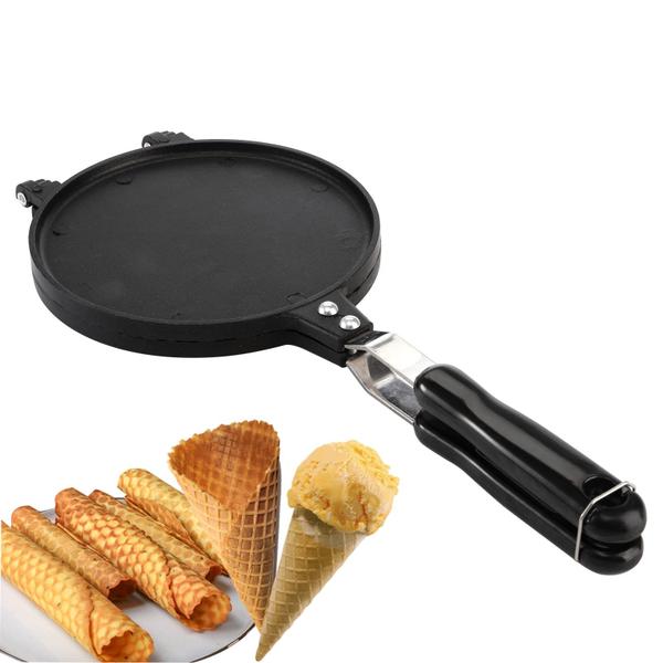 Imagem de Antiaderente Waffle Cone Maker Dicunoy para fogões a gás de 6,7 polegadas