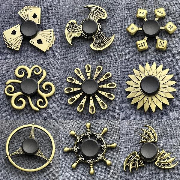 Imagem de Antigo Bronze Fidget Dedo Girador Liga De Metal Mão Spinner Alívio Do Estresse Brinquedo Para