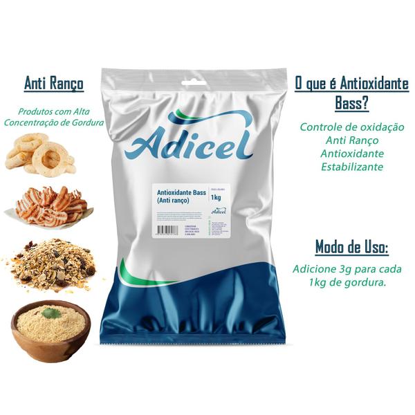 Antioxidante BASS Evita Ranço - 1kg - Adicel Ingredientes Imagem de Antioxidante BASS Evita Ranço - 1kg