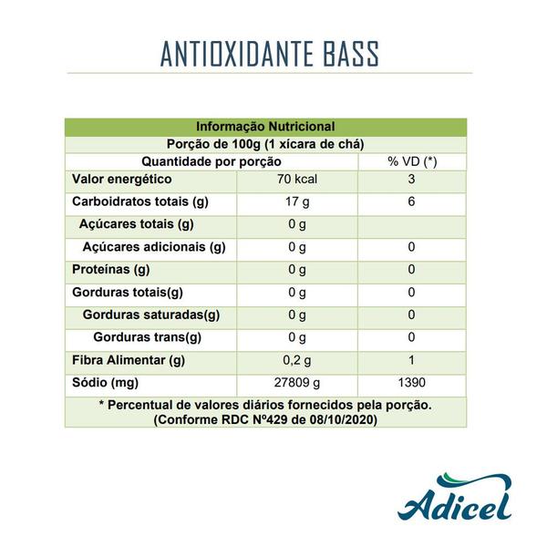 Antioxidante BASS Evita Ranço - 1kg - Adicel Ingredientes Imagem de Antioxidante BASS Evita Ranço - 1kg