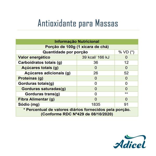 Imagem de Antioxidante de Massas Frescas Adicel - 300g