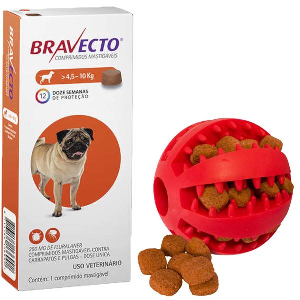 Imagem de Antipulga e Carrapato Bravecto Cães 4,5 A 10 kg + Bolinha Porta Petisco