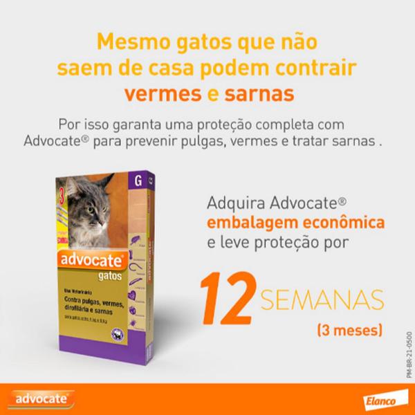 Imagem de Antipulgas Advocate para Gatos entre 4 e 8kg 0,8ml 1 Pipeta