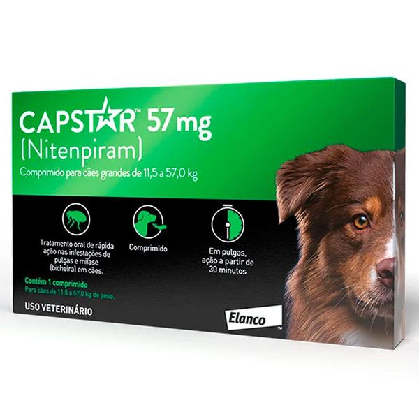 Imagem de Antipulgas Capstar 57mg para Cães de 11 a 57kg - 6 Comprimidos