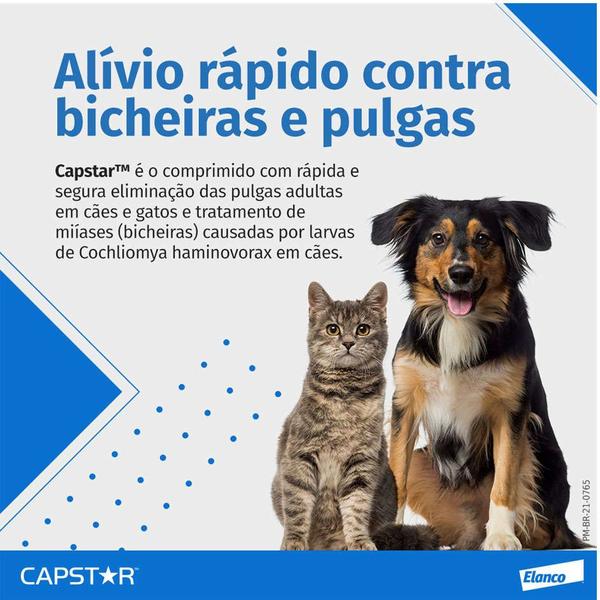 Imagem de Antipulgas Capstar para Cães e Gatos de 1 a 11,4 kg (6 Comprimidos) - 11,4 mg