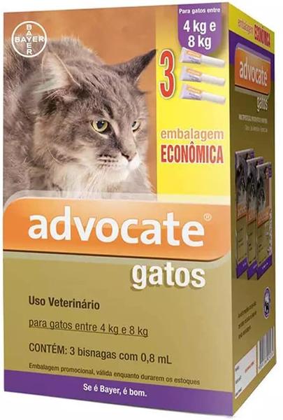 Imagem de Antipulgas Combo Advocate para Gatos entre 4 e 8kg 0,8ml