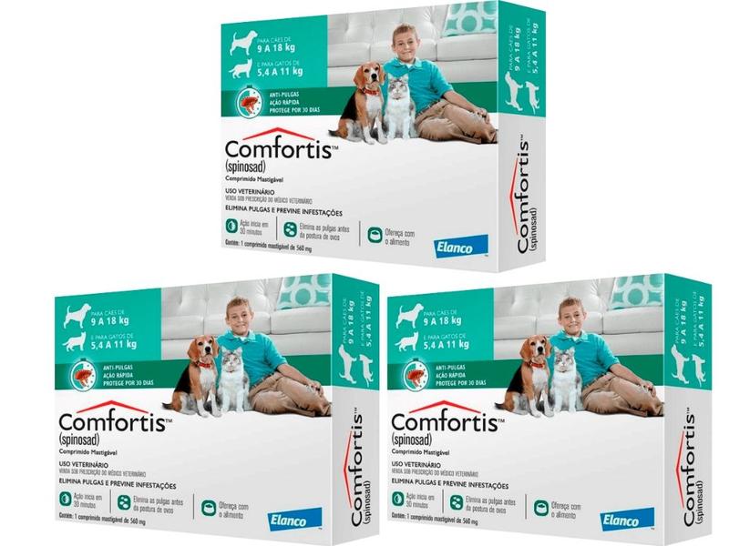 Imagem de Antipulgas Comfortis 560mg 1 Compr - Elanco - 3 Unidades