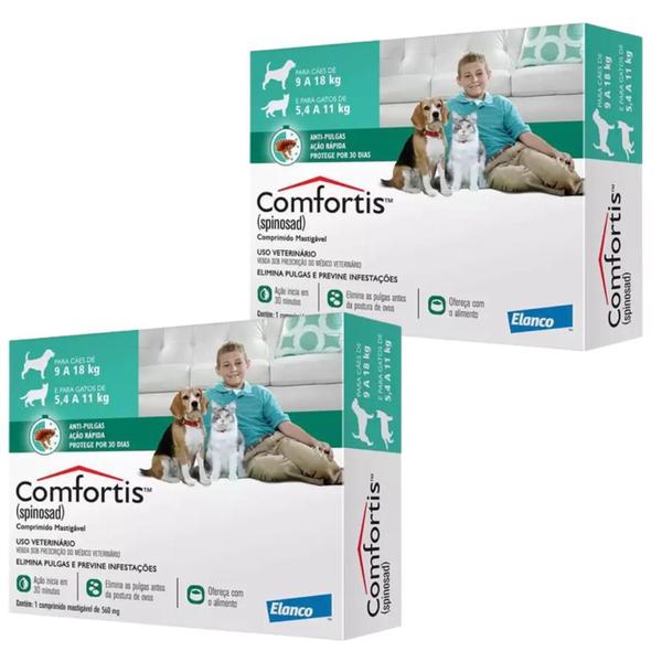 Imagem de Antipulgas Comfortis Elanco Cães e Gatos 560mg - 2 Cps