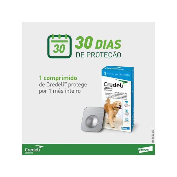 Imagem de Antipulgas Credeli 900mg 1 Comprimido para Cães de 22 a 45kg