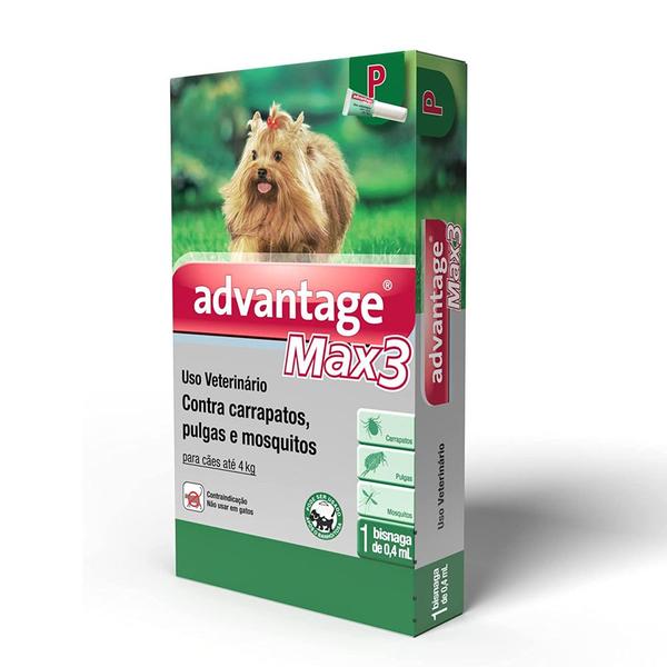 Imagem de Antipulgas e Carrapatos Advantage Max3 Cães Até 4Kg Elanco