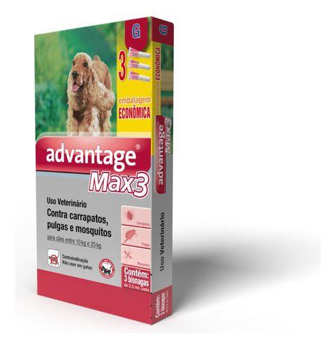 Imagem de Antipulgas E Carrapatos  Advantage Max3  Cães De 10 A 25kg