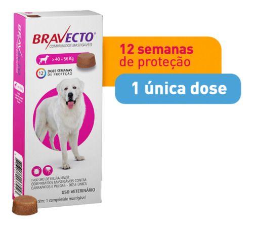 Imagem de Antipulgas E Carrapatos Bravecto  Cães 40 A 56kg - 1400 Mg