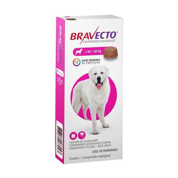 Imagem de Antipulgas e Carrapatos Bravecto MSD para Cães de 40 a 56 kg - 1 Unidade