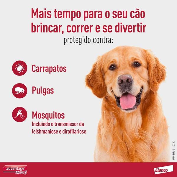 Imagem de Antipulgas e Carrapatos Elanco Advantage MAX3 para Cães de 4 a 10 Kg - 1 Bisnaga