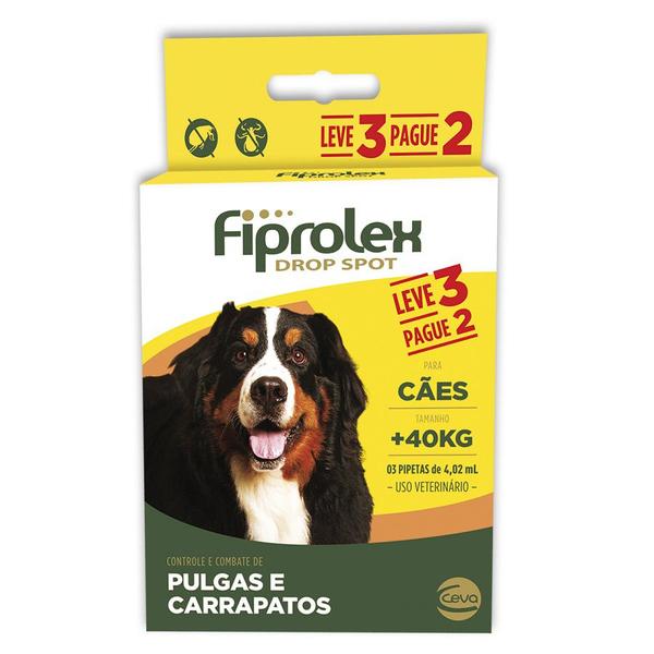 Imagem de Antipulgas e Carrapatos Fiprolex Ceva Cães 40 Kg - 3 un