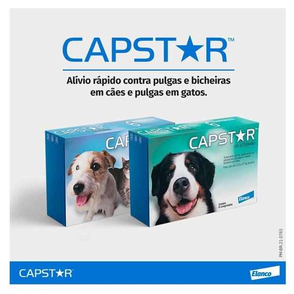 Imagem de Antipulgas Elanco Capstar 11 mg para Cães e Gatos até 11,4 Kg - 6 Comprimidos