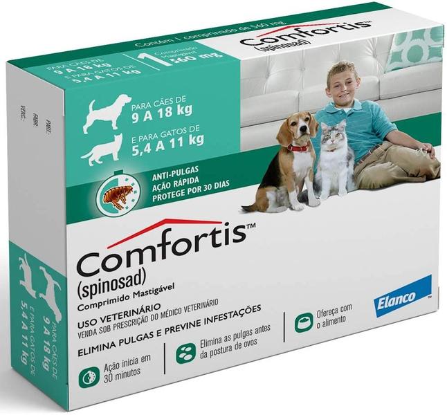 Imagem de Antipulgas Elanco Comfortis 560 mg - Cães de 9 a 18 kg e Gatos de 5,4 a 11 kg