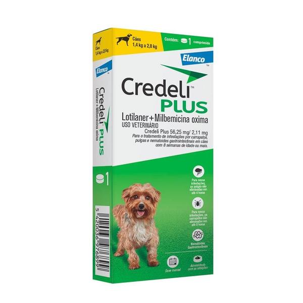 Imagem de Antipulgas Elanco Credeli Plus para Cães de 1,4 a 2,8 kg - 1 Comprimido