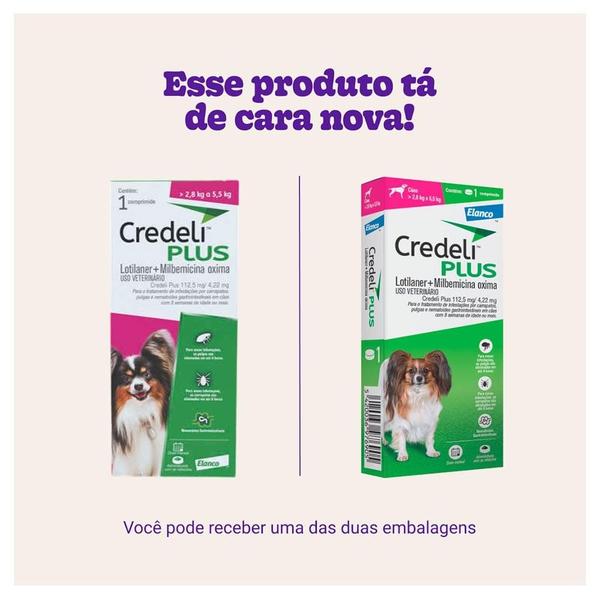 Imagem de Antipulgas Elanco Credeli Plus para Cães de 2,8 a 5,5 kg - 1 Comprimido