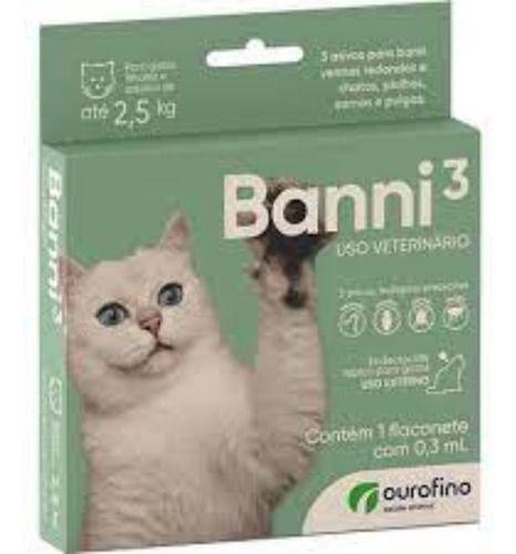 Imagem de Antipulgas Ourofino Banni 3 Gatos Até 2,5kg - 1 Flaconete