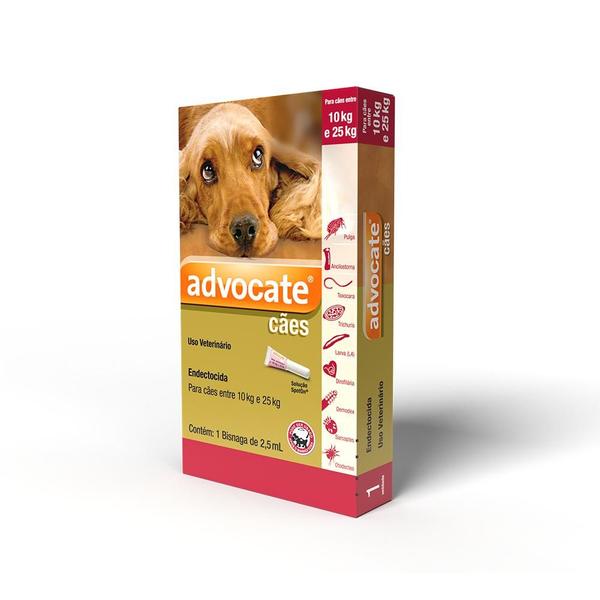 Imagem de Antipulgas Vermes Sarnas Elanco Advocate 2,5 Ml Para Cães De 10 Até 25 Kg 1 Bisnaga