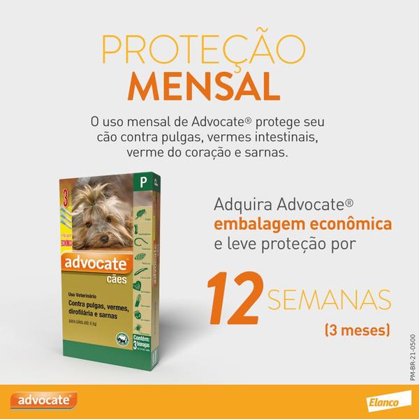 Imagem de Antipulgas Vermes Sarnas Elanco Advocate 4,0ml Para Caes