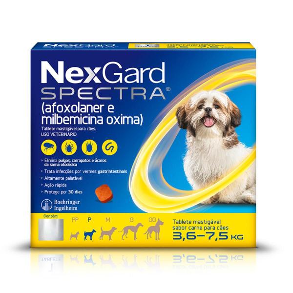 Imagem de Antipulgas Vermífugo Nexgard Spectra Cães 3 à 7kg 3 Tabletes