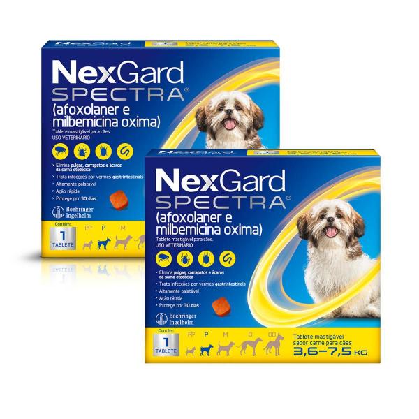 Imagem de Antipulgas Vermífugo Nexgard Spectra para cães P de 3 à 7kg