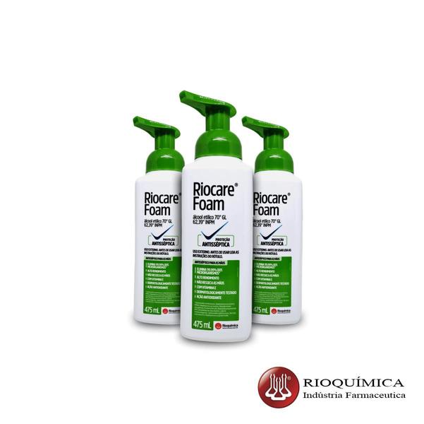 Imagem de Antisséptico álcool p/ mãos riocare foam 475ml  rioquímica - 1und