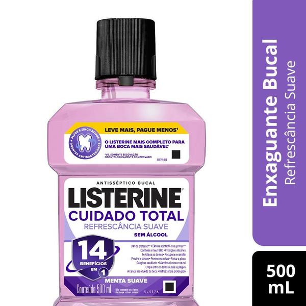 Imagem de Antisséptico Bucal Listerine Cuidado Total Zero 500ml