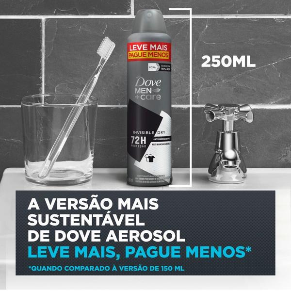 Imagem de Antitranspirante Aerosol Dove Men+Care Invisible Dry 250 ml