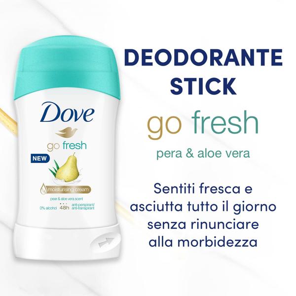 Imagem de Antitranspirante Stick Dove 40 ml, aroma de pera e aloe vera