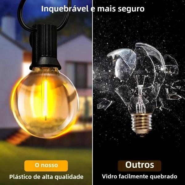 Imagem de Ao Ar Livre 30m G40 Led Luzes Da Corda Ip65 Lâmpadas De Plástico Varanda Guirlanda Lâmpadas Fadas