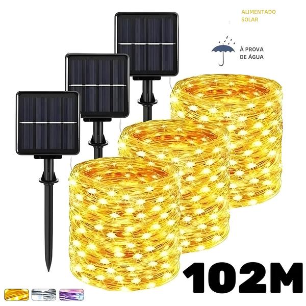 Imagem de Ao Ar Livre Solar Led Luz Da Corda De Fadas 102m 52m 32m 22m 12m 7m Jardim Festão Lâmpada Decoração