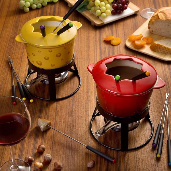 Imagem de Ap.fondue Cerâmica 10 Peças Base Metal Red Bon Gourmet