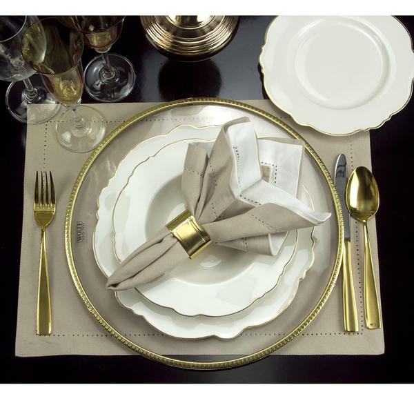 Imagem de Ap jantar 42pc porcelana maldivas branco c/fio dourado wolff