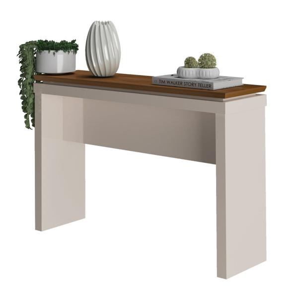 Aparador 120cm Moon Tamburato 50mm Off White/Cedro - Artely Imagem de Aparador 120cm Moon Tamburato 50mm Off White/Cedro