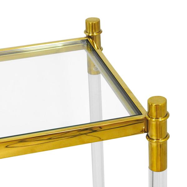 Imagem de Aparador 130cm Vidro e Metal Dourado Design nos pés Luxo