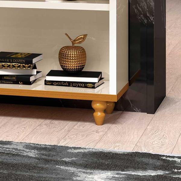 Aparador 137cm Sala com Rathan Memphis Off White/Cedro - EDN Imagem de Aparador 137cm Sala com Rathan Memphis Off White/Cedro