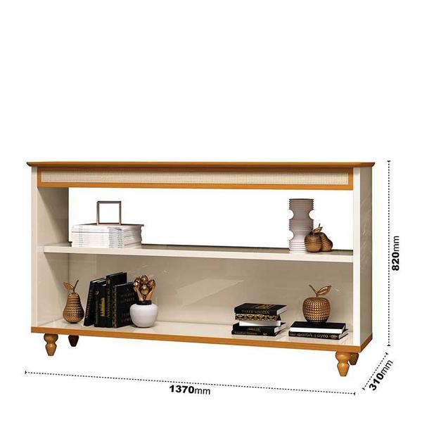 Aparador 137cm Sala com Rathan Memphis Off White/Cedro - EDN Imagem de Aparador 137cm Sala com Rathan Memphis Off White/Cedro