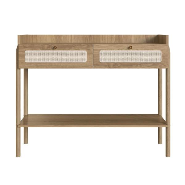 Aparador 2 Gavetas 103Cm Palhinha Pé Madeira Oslo Artesano Imagem de Aparador 2 Gavetas 103Cm Palhinha Pé Madeira Oslo Artesano