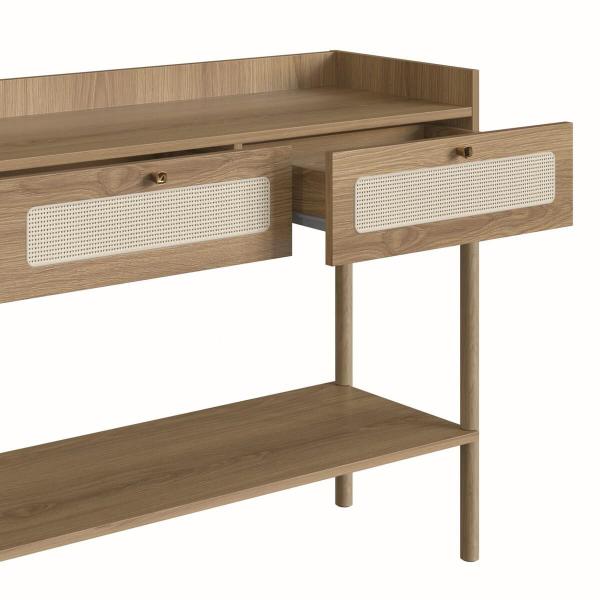 Aparador 2 Gavetas 103Cm Palhinha Pé Madeira Oslo Artesano Imagem de Aparador 2 Gavetas 103Cm Palhinha Pé Madeira Oslo Artesano