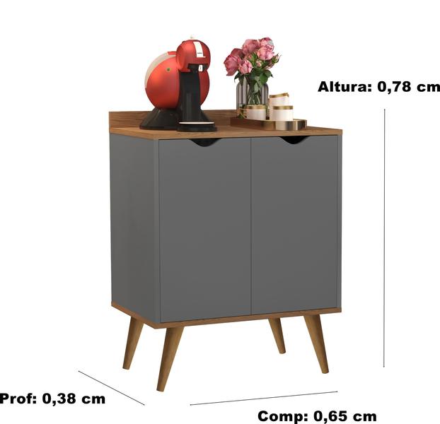 Imagem de Aparador 2 Portas Buffet Acalanto Cantinho Café Pés Palito cores - Comprar Moveis em Casa