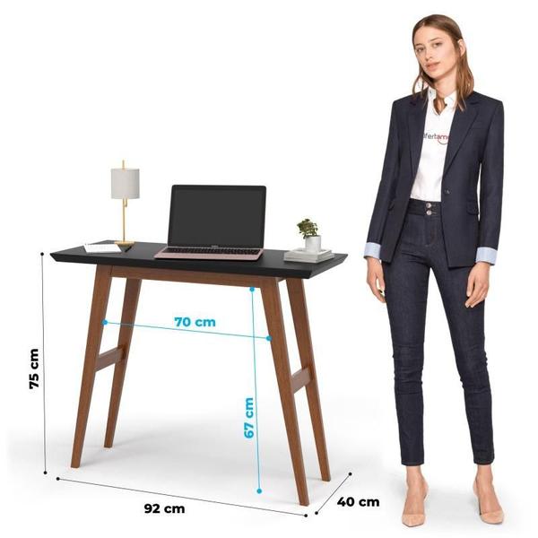 Aparador 9040 Hall sala 90cm tampo MDF 30 pés madeira Preto/Amadeirado OFERTAMO Imagem de Aparador 9040 Hall sala 90cm tampo MDF 30 pés madeira Preto/Amadeirado OFERTAMO